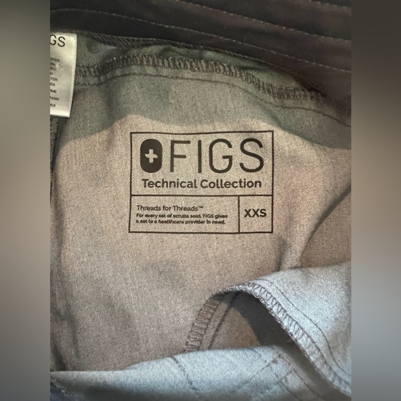 Figs Gray Women's Pants with Teal Drawstring - Picture 11 of 13
